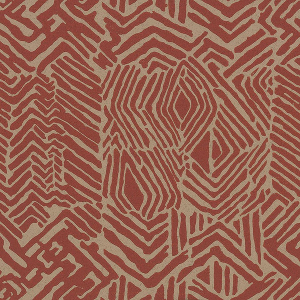 Wallpaper Tribal Print Wallpaper // Red & Tan 