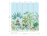 Wallpaper Tropical Panoramic Wall Mural // Blue 