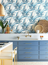 Wallpaper Tropical Paradise Wallpaper // Blue & White 
