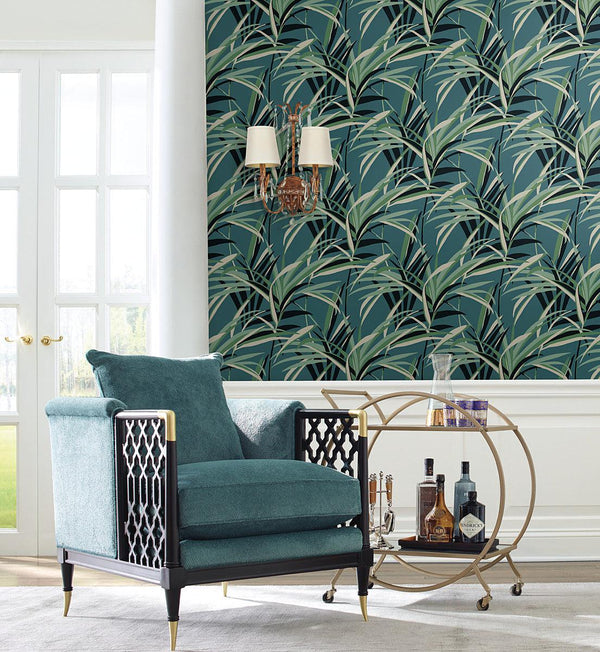 Wallpaper Tropical Paradise Wallpaper // Green & Teal 