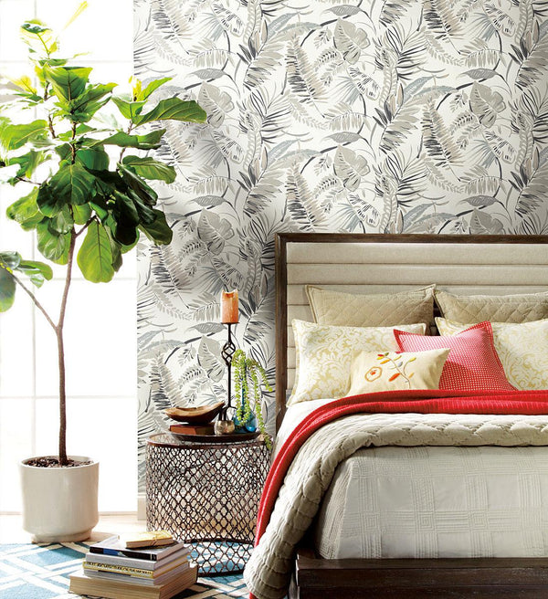 Wallpaper Tropical Toss Wallpaper // White 