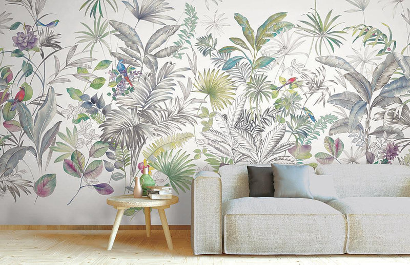 Wallpaper Tropical Wall Mural Sample // Green 8 x 10 