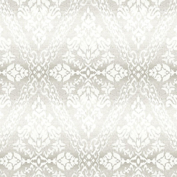 Wallpaper Tudor Diamond Damask Wallpaper // Grey 