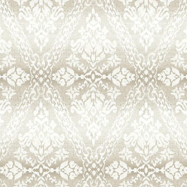 Wallpaper Tudor Diamond Damask Wallpaper // Off White 