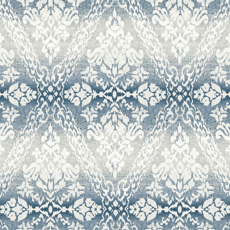 Wallpaper Tudor Diamond Damask Wallpaper Sample // Navy 8 x 10 