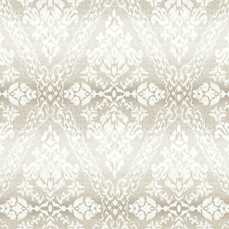 Wallpaper Tudor Diamond Damask Wallpaper Sample // Off White 8 x 10 