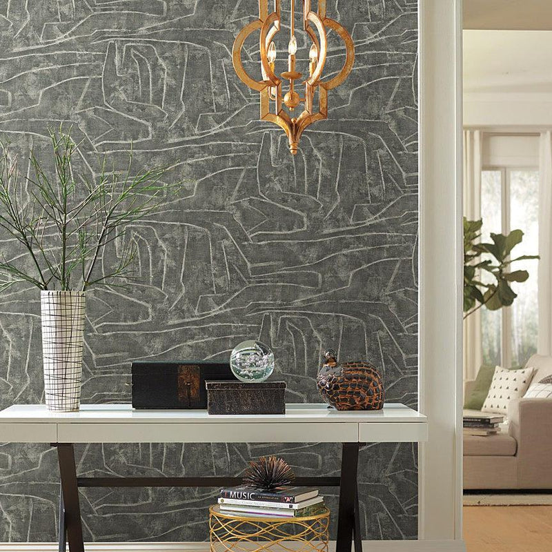 Wallpaper Urban Chalk Peel & Stick Wallpaper Sample // Grey 8 x 10 