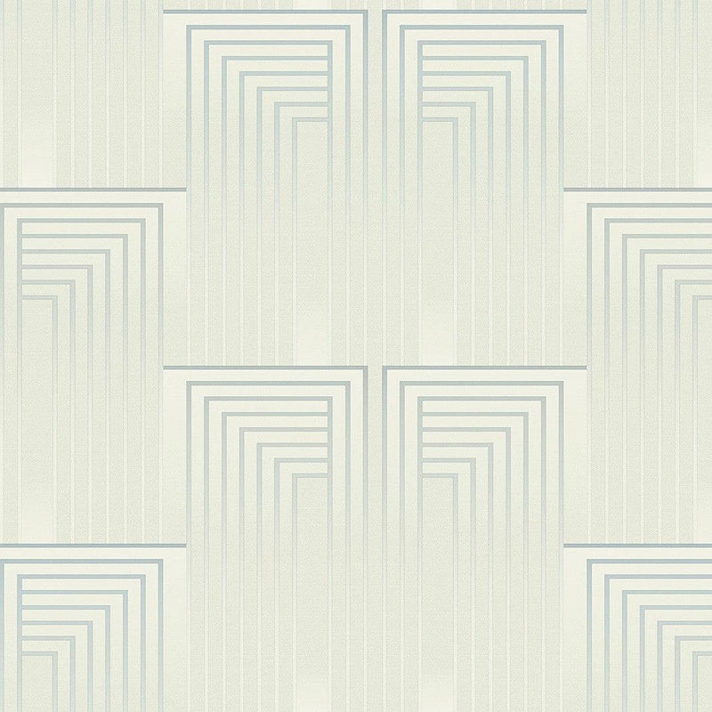 Wallpaper Vanishing Wallpaper Sample // Dusty Blue & Silver 8 x 10 