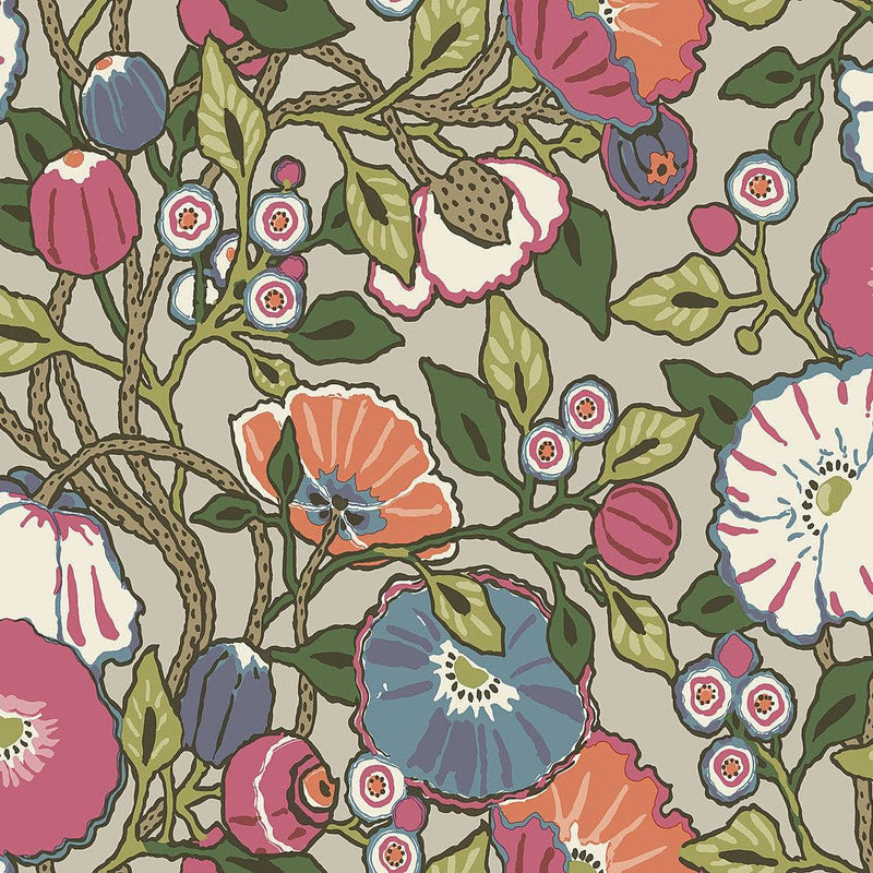 Wallpaper Vincent Poppies Wallpaper Sample // Purple 8 x 10 