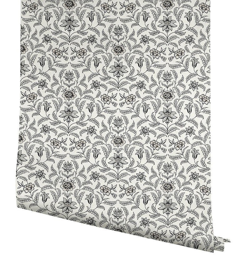 Wallpaper Vintage Blooms Wallpaper // Grey 