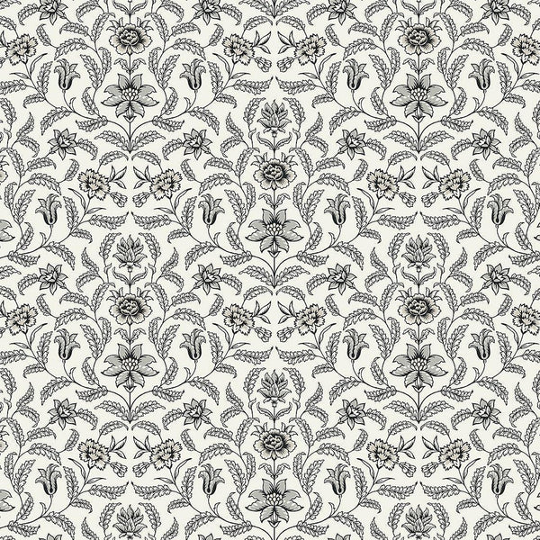 Wallpaper Vintage Blooms Wallpaper // Grey 