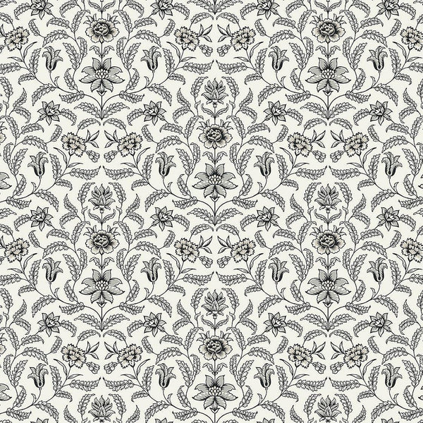 Wallpaper Vintage Blooms Wallpaper // Grey 