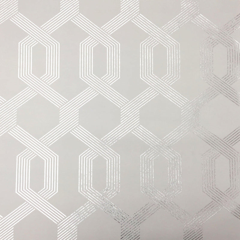 Wallpaper Viva Lounge Wallpaper Sample // Silver Metallic 8 x 10 