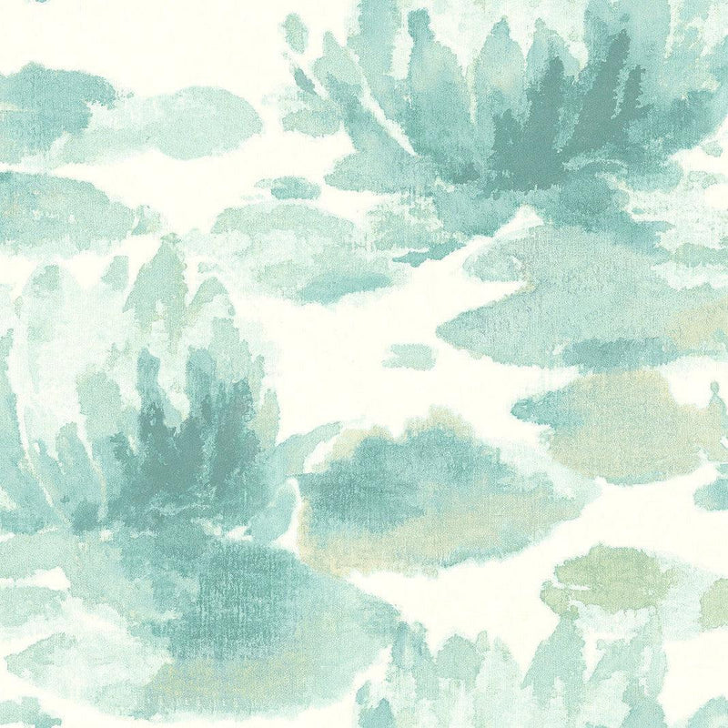 Wallpaper Water Lily Wallpaper // Blue 