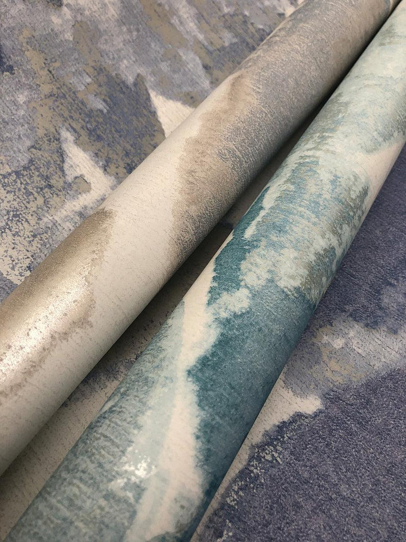Wallpaper Water Lily Wallpaper // Dark Blue 