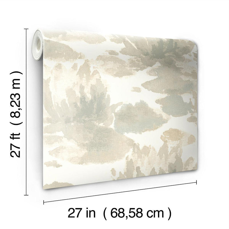 Wallpaper Water Lily Wallpaper // Grey 