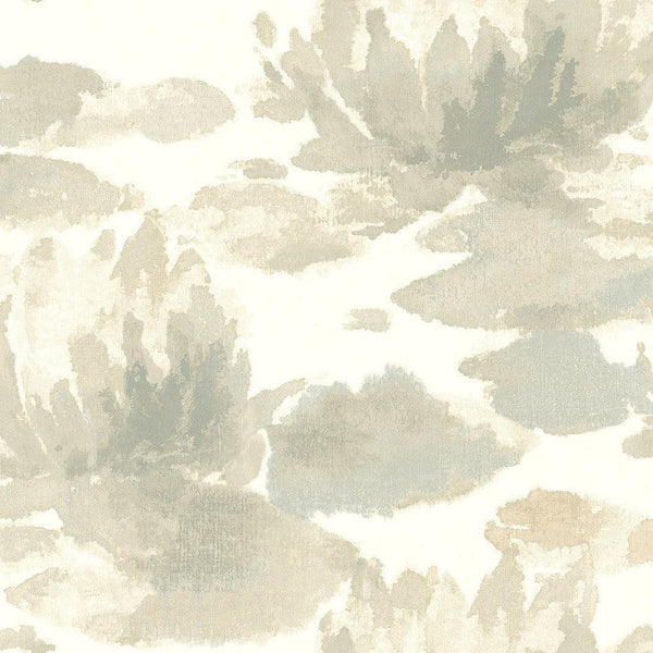 Wallpaper Water Lily Wallpaper // Grey 