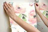 Wallpaper Watercolor Blooms Peel & Stick Wallpaper // Coral 