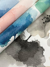 Wallpaper Watercolor Bouquet Wallpaper // Blue & Green 