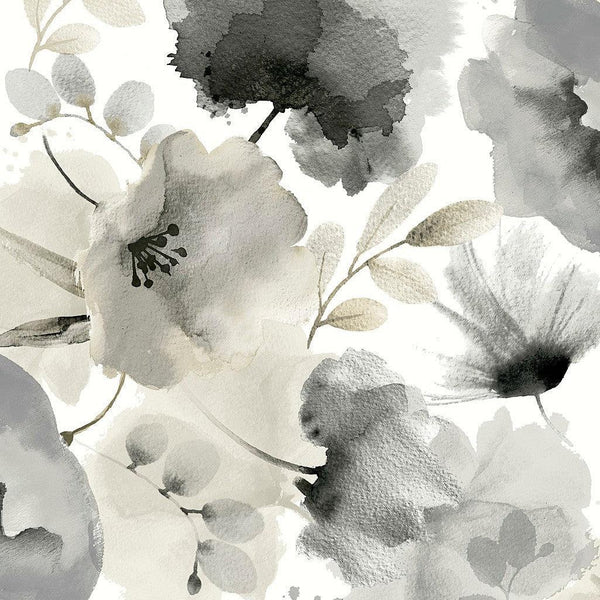 Wallpaper Watercolor Bouquet Wallpaper // Charcoal 