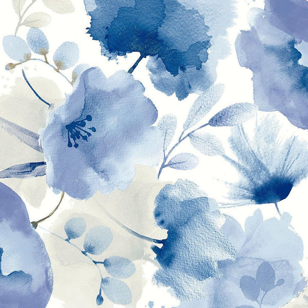 Wallpaper Watercolor Bouquet Wallpaper // Cobalt 