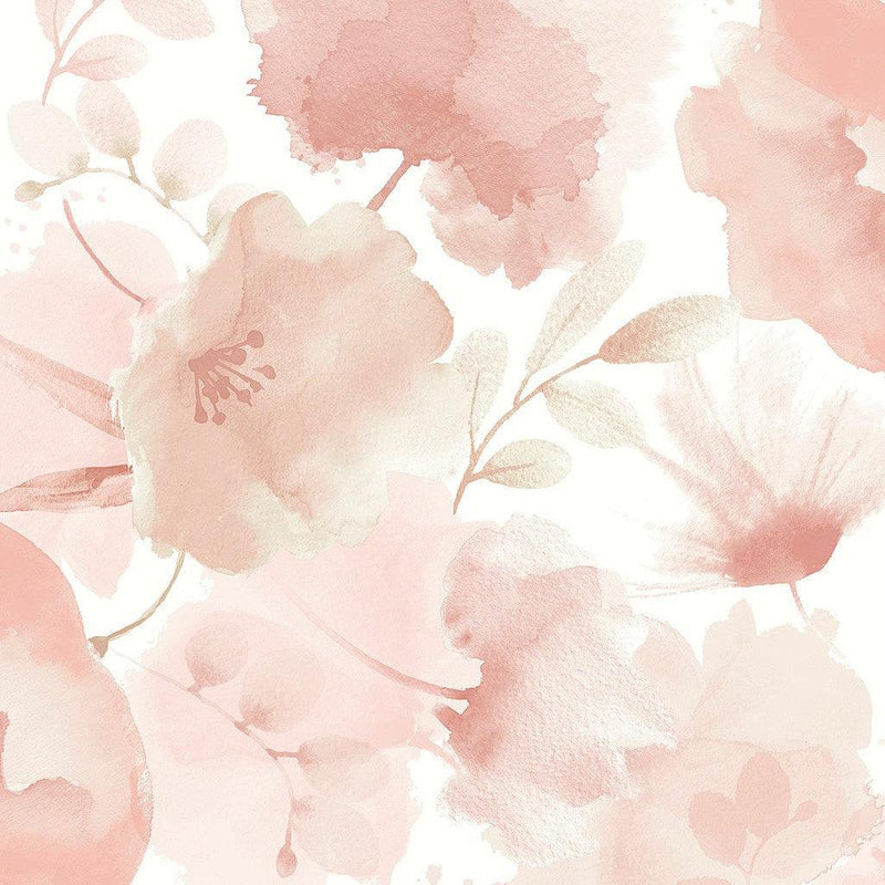 Wallpaper Watercolor Bouquet Wallpaper Sample // Blush 8 x 10 