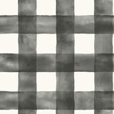Wallpaper Watercolor Check Wallpaper // Black & White 