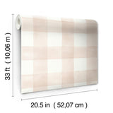 Wallpaper Watercolor Check Wallpaper // Pink & White 