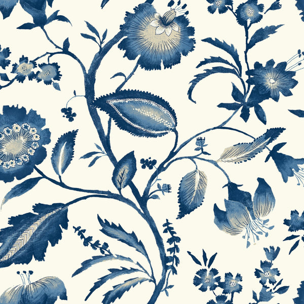 Wallpaper Watercolor Jacobean Wallpaper // White & Beige 