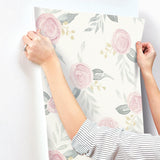 Wallpaper Watercolor Roses Wallpaper // Pink 