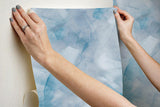 Wallpaper Watercolor Silks Peel & Stick Wallpaper // Blue 