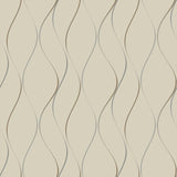Wallpaper Wavy Stripe Wallpaper // Beige Metallic 