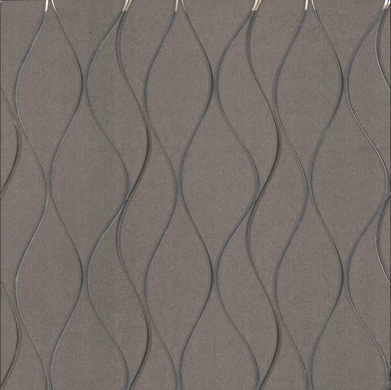 Wallpaper Wavy Stripe Wallpaper // Grey 