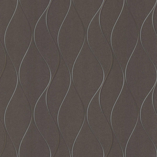 Wallpaper Wavy Stripe Wallpaper // Grey 