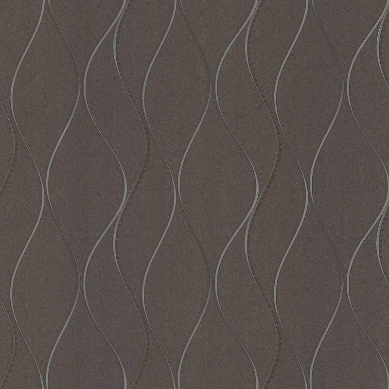 Wallpaper Wavy Stripe Wallpaper // Grey 