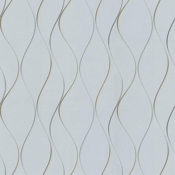 Wallpaper Wavy Stripe Wallpaper // Light Blue 