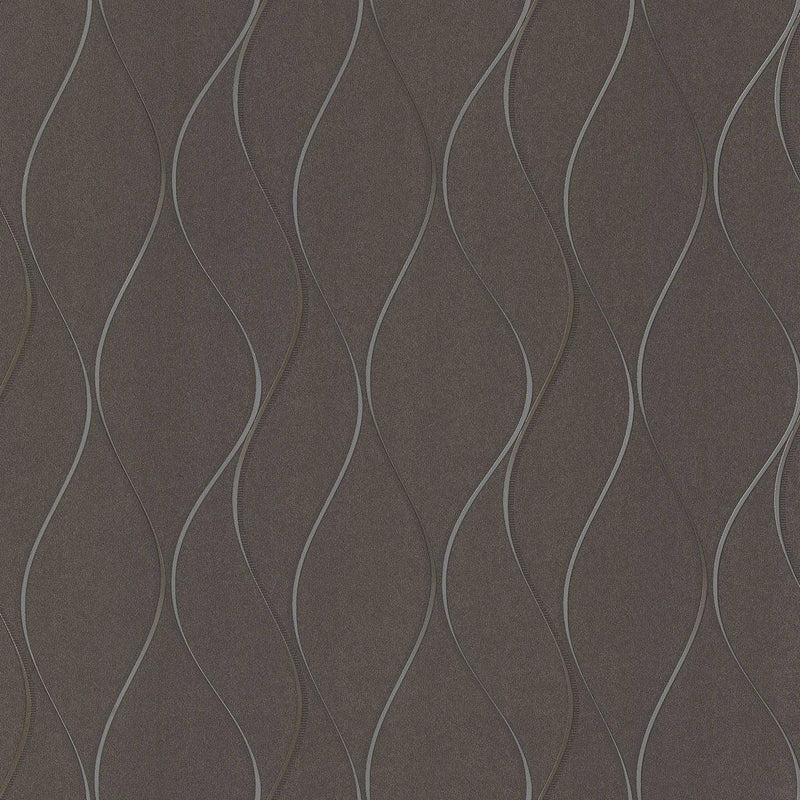 Wallpaper Wavy Stripe Wallpaper Sample // Grey 8 x 10 
