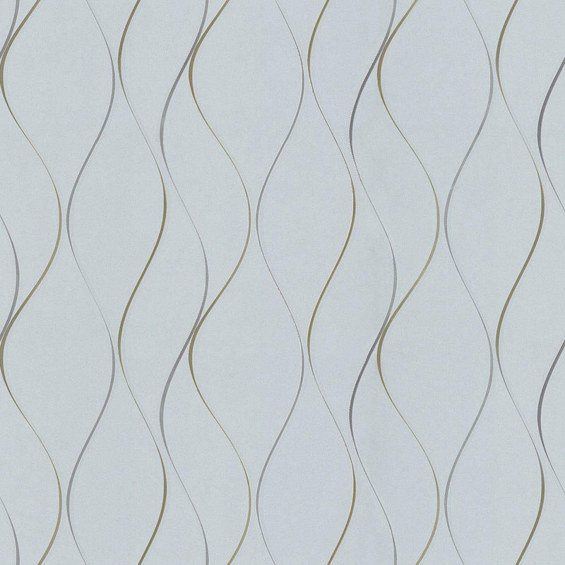 Wallpaper Wavy Stripe Wallpaper Sample // Light Blue 8 x 10 