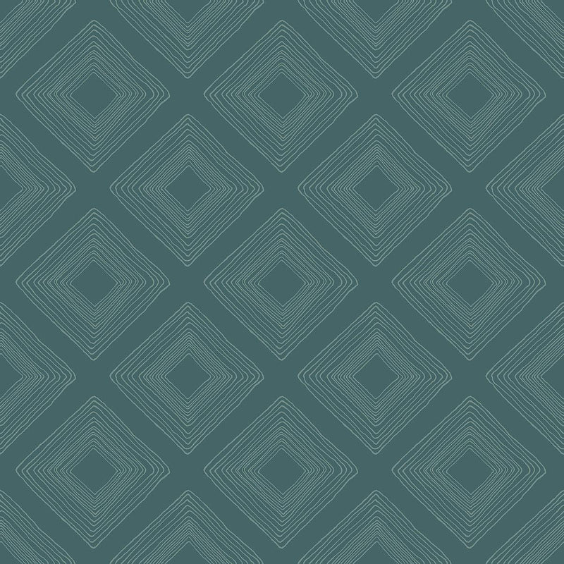 Wallpaper Weekends Diamond Sketch Wallpaper // Teal 