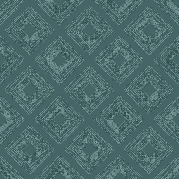 Wallpaper Weekends Diamond Sketch Wallpaper // Teal 