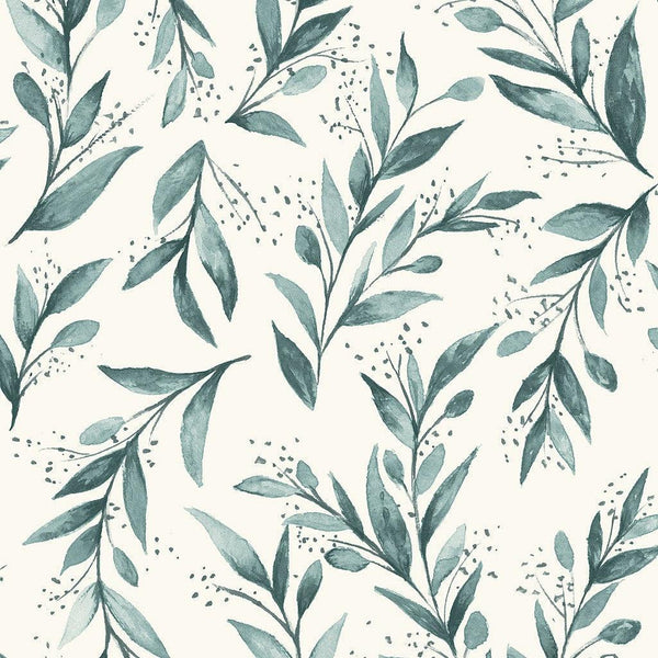 Wallpaper Weekends Olive Branch Wallpaper // Teal 