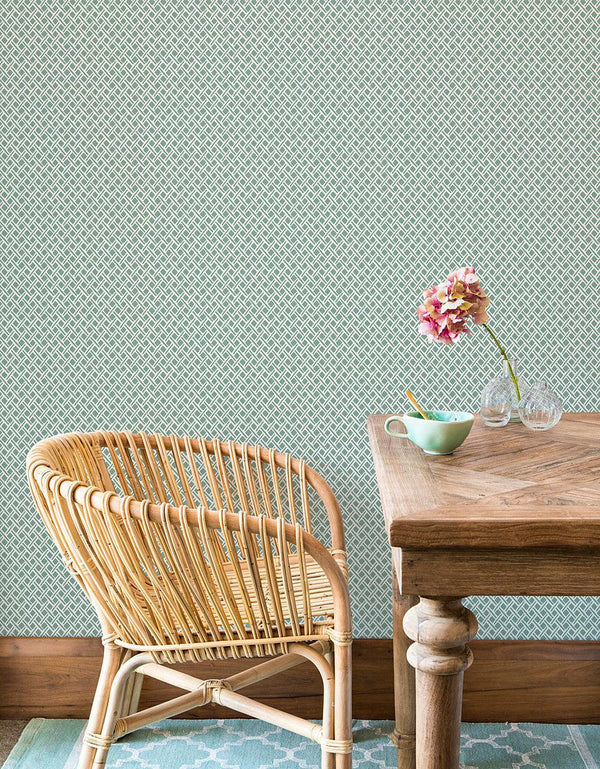 Wallpaper Wicker Weave Wallpaper // Green 