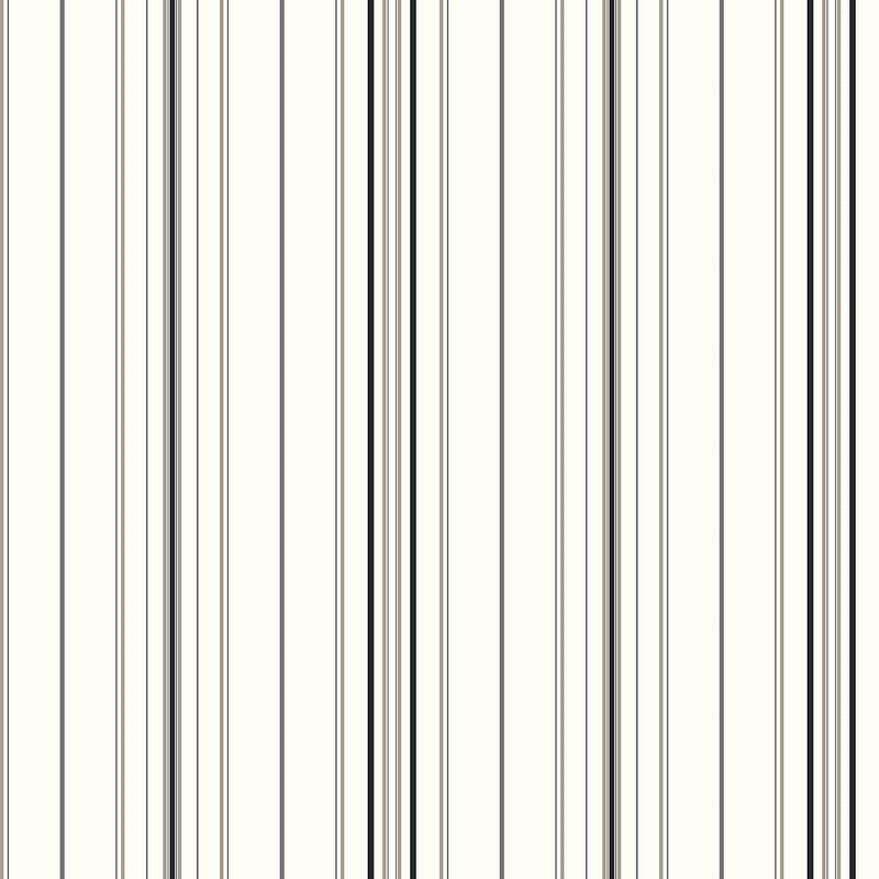 Wallpaper Wide Pinstripe Wallpaper Sample // Black & Bronze 8 x 10 