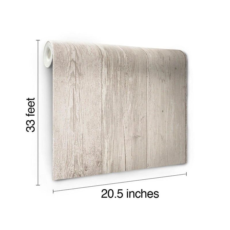 Wallpaper Wide Wooden Planks Wallpaper // Grey & Black 