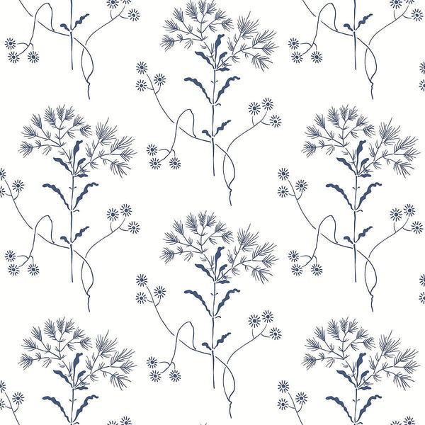 Wallpaper Wildflower Wallpaper // Navy 