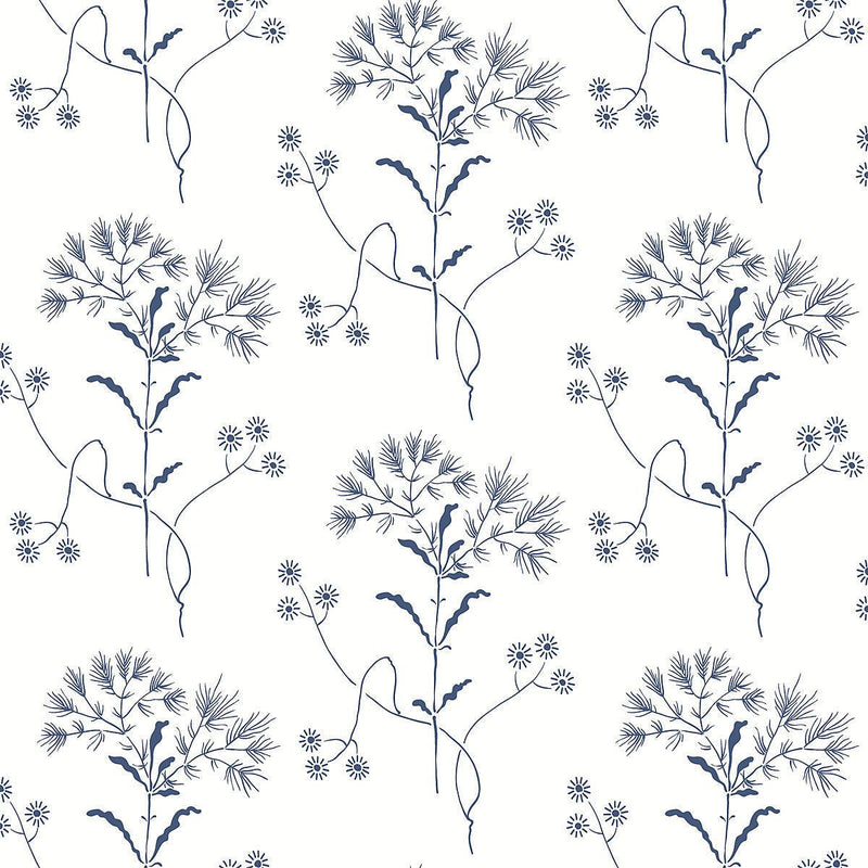 Wallpaper Wildflower Wallpaper // Navy 