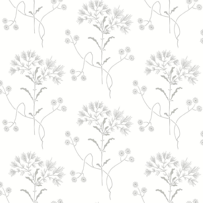 Wallpaper Wildflower Wallpaper Sample // Grey 8 x 10 
