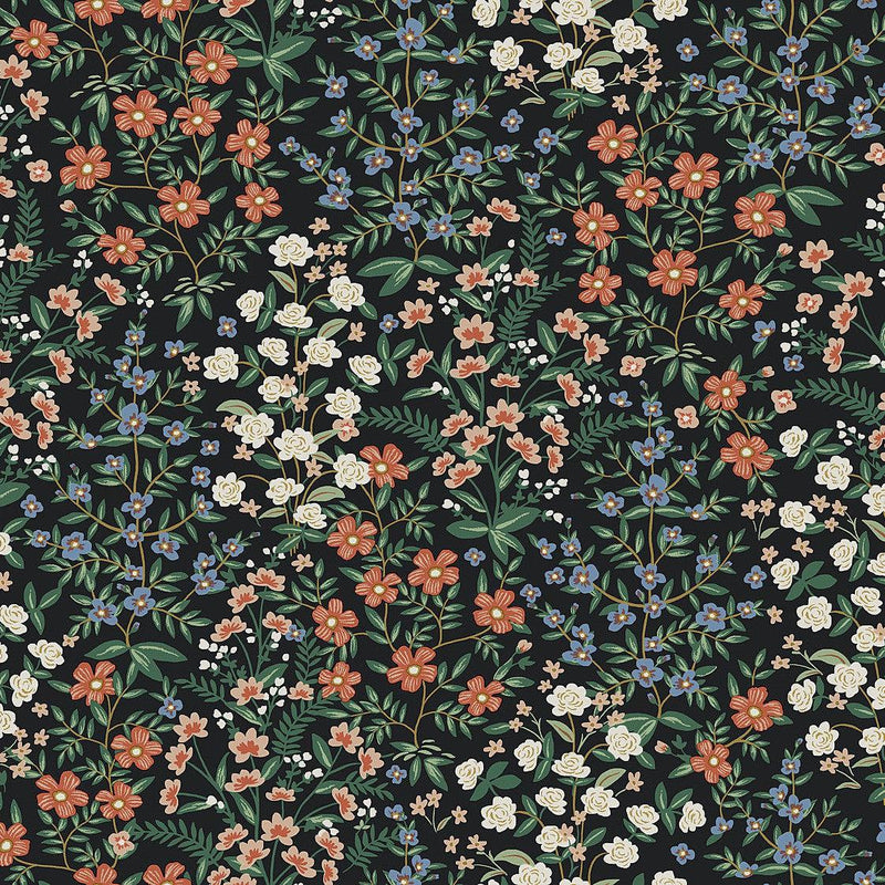Wallpaper Wildwood Garden Wallpaper Sample // Black & Red 8 x 10 