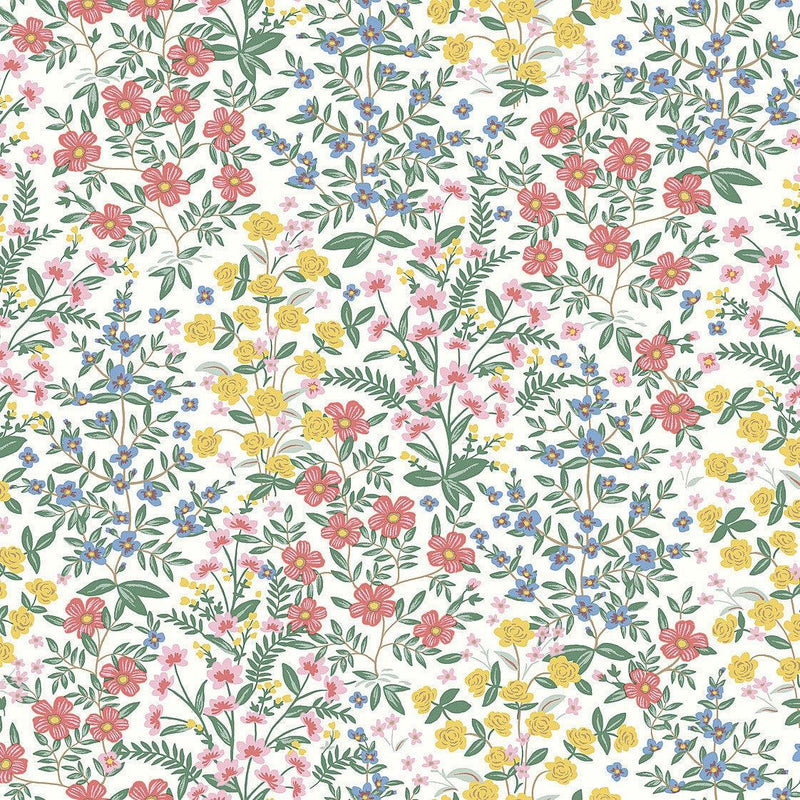 Wallpaper Wildwood Garden Wallpaper Sample // White & Pink 8 x 10 
