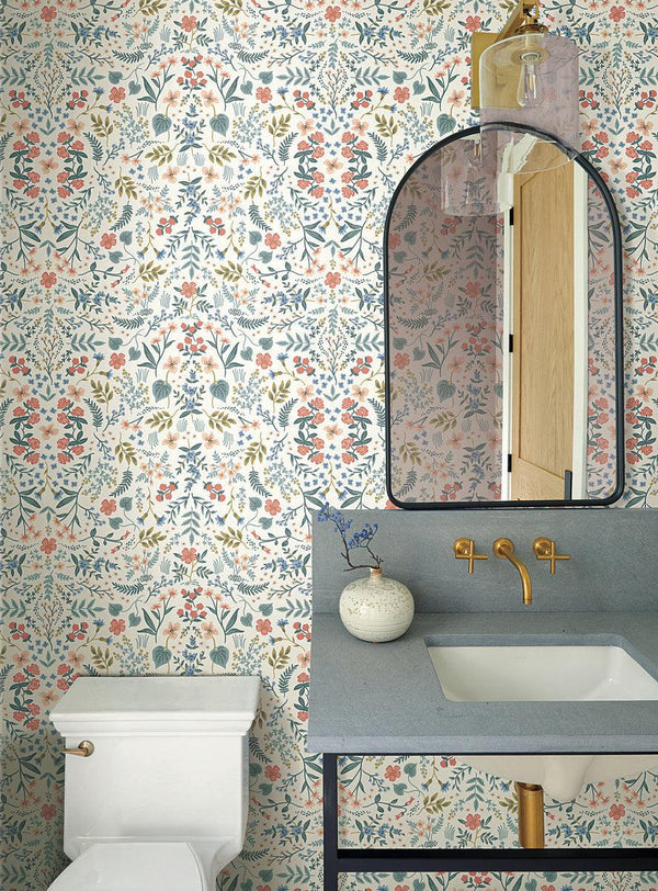 Wallpaper Wildwood Wallpaper // Beige & Coral 